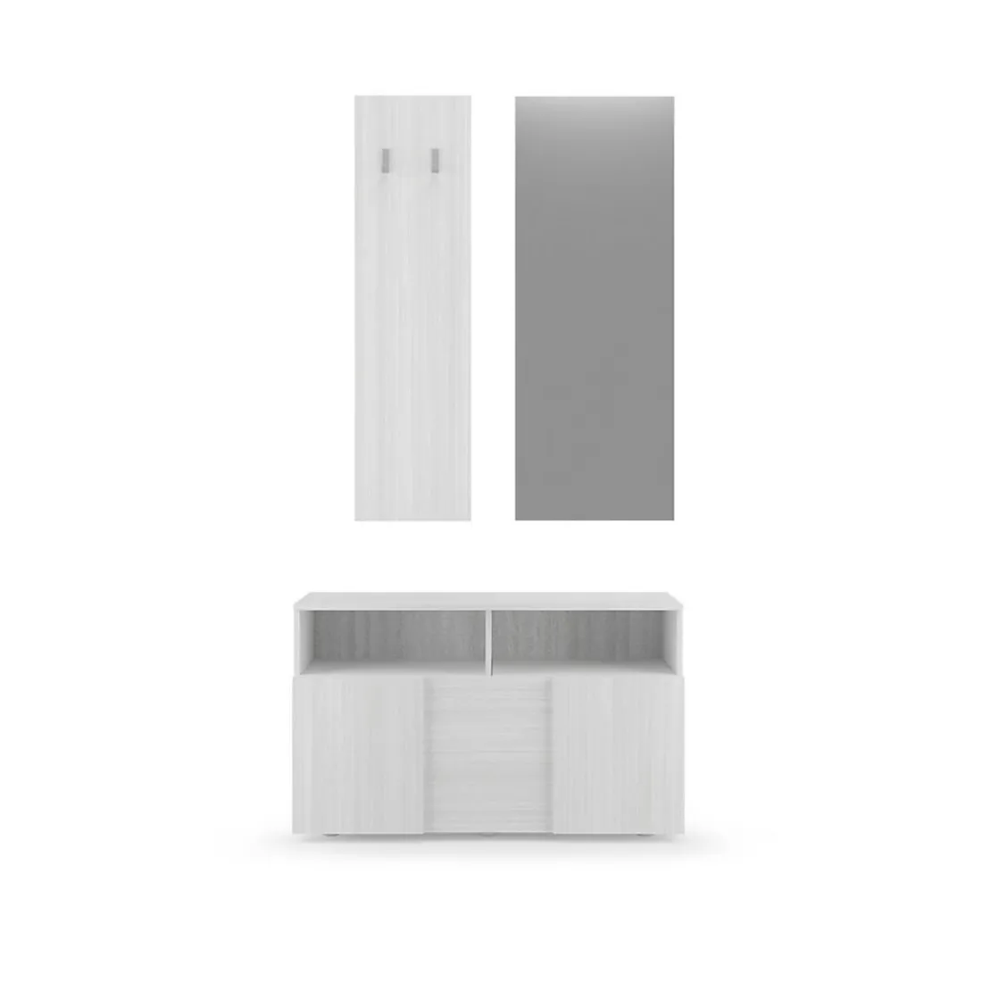 Set 3 pieces meuble d'entrée blanc