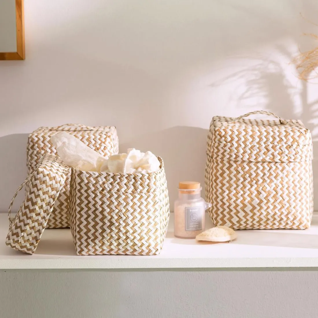 Set de 3 Boites tressées KATMA Blanc