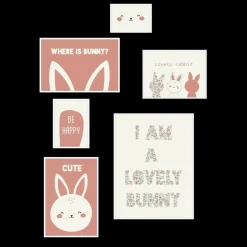 Set de 6 Cadres Blancs - Lapin