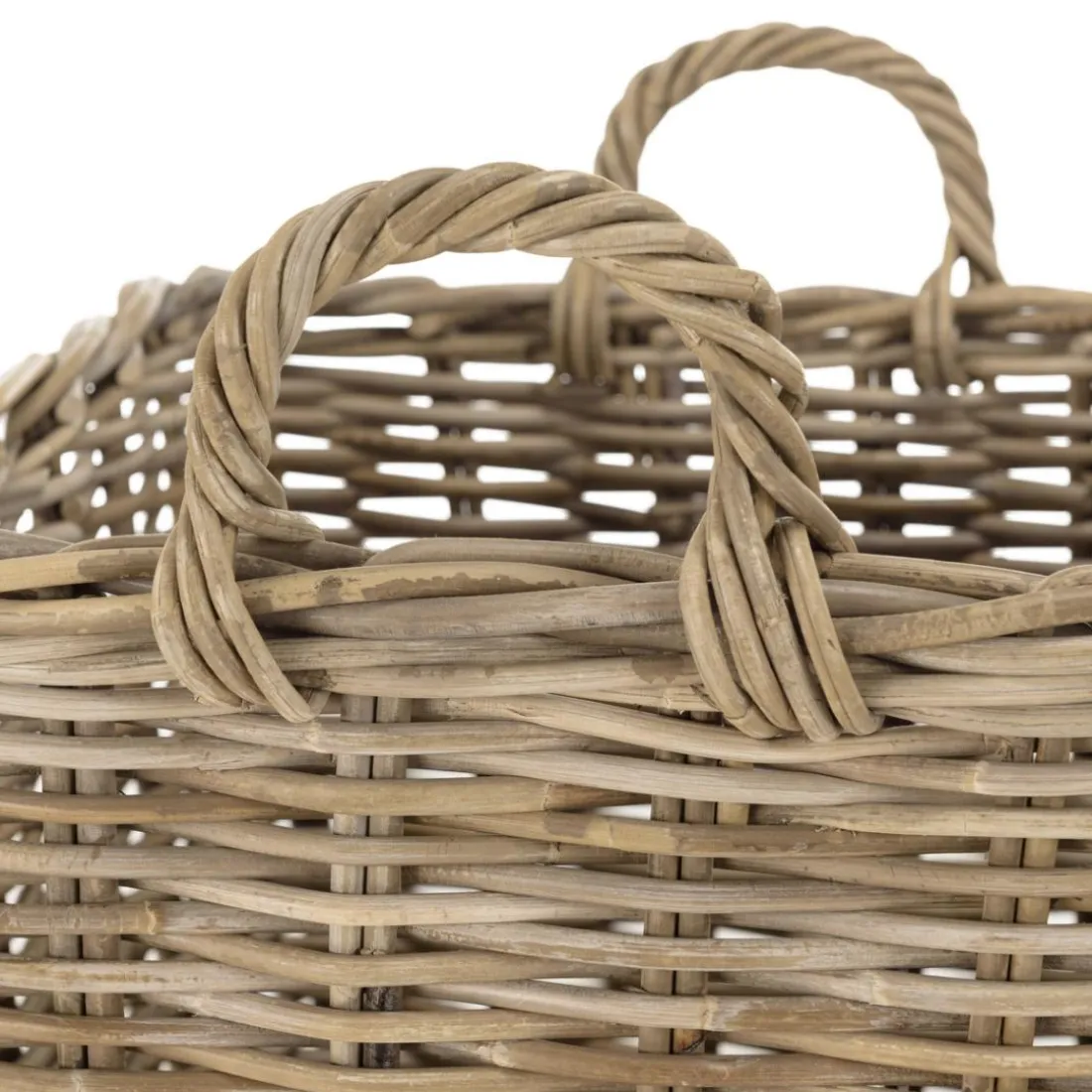 Set de 3 paniers de rangement carrés en kubu naturel KALLY