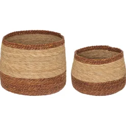 Set de 2 paniers ronds en jonc de mer