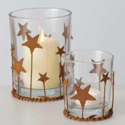 Set de 2 Photophores en Verre STARSHY Marron Rouille