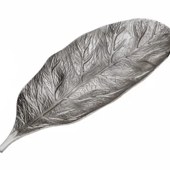 Set de 3 plateaux feuilles Nickel