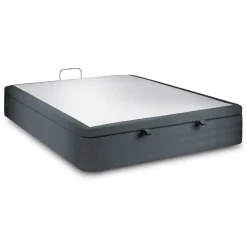Sommier Coffre Velours Gris anthracite