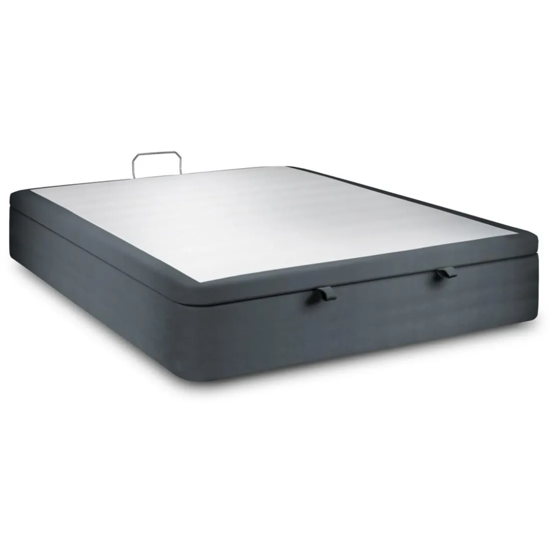 Sommier Coffre Velours Gris anthracite