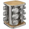 Support à épices x12 rotatif inox bambou