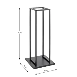 Support pour bois de cheminée noir en métal