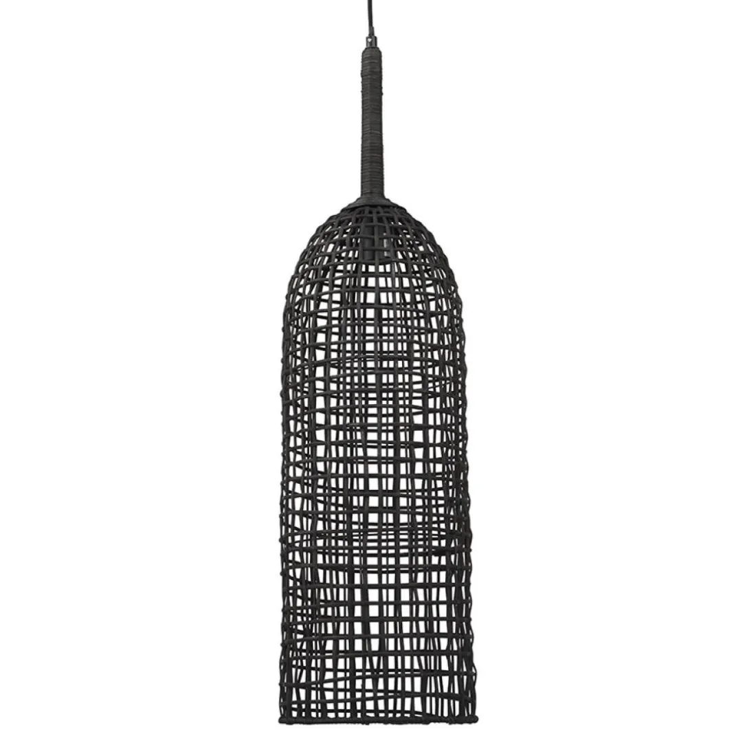 Suspension 'BENDITO' en rotin noir