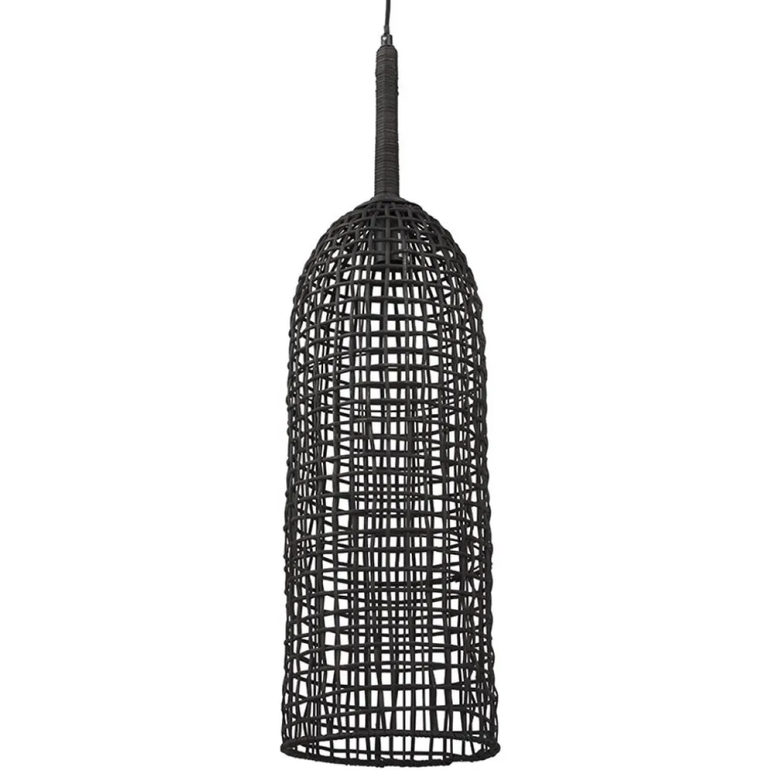 Suspension 'BENDITO' en rotin noir