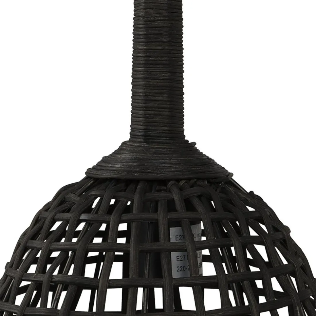 Suspension 'BENDITO' en rotin noir