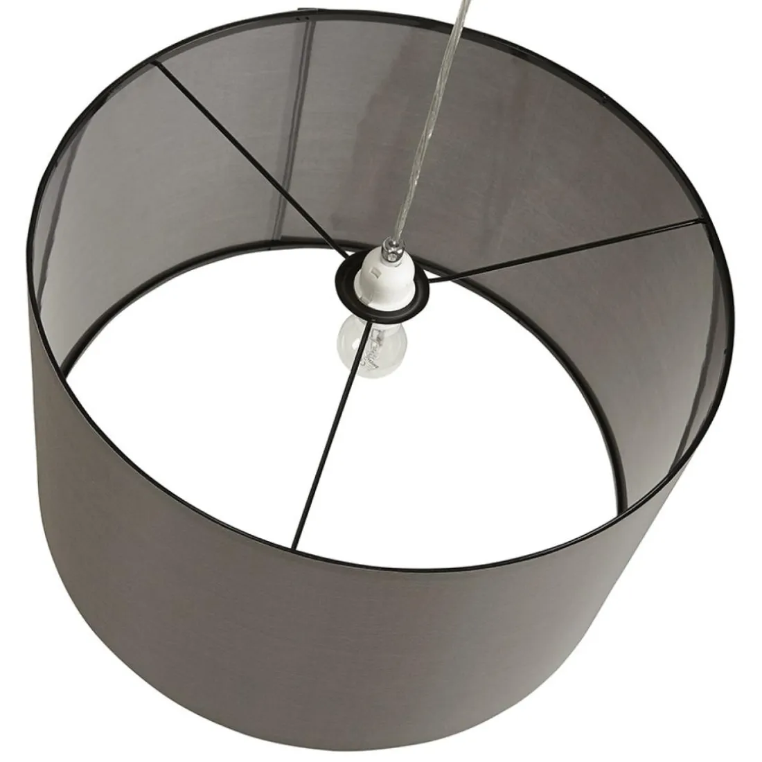 Suspension 'BUNGEE' ronde avec abat-jour gris