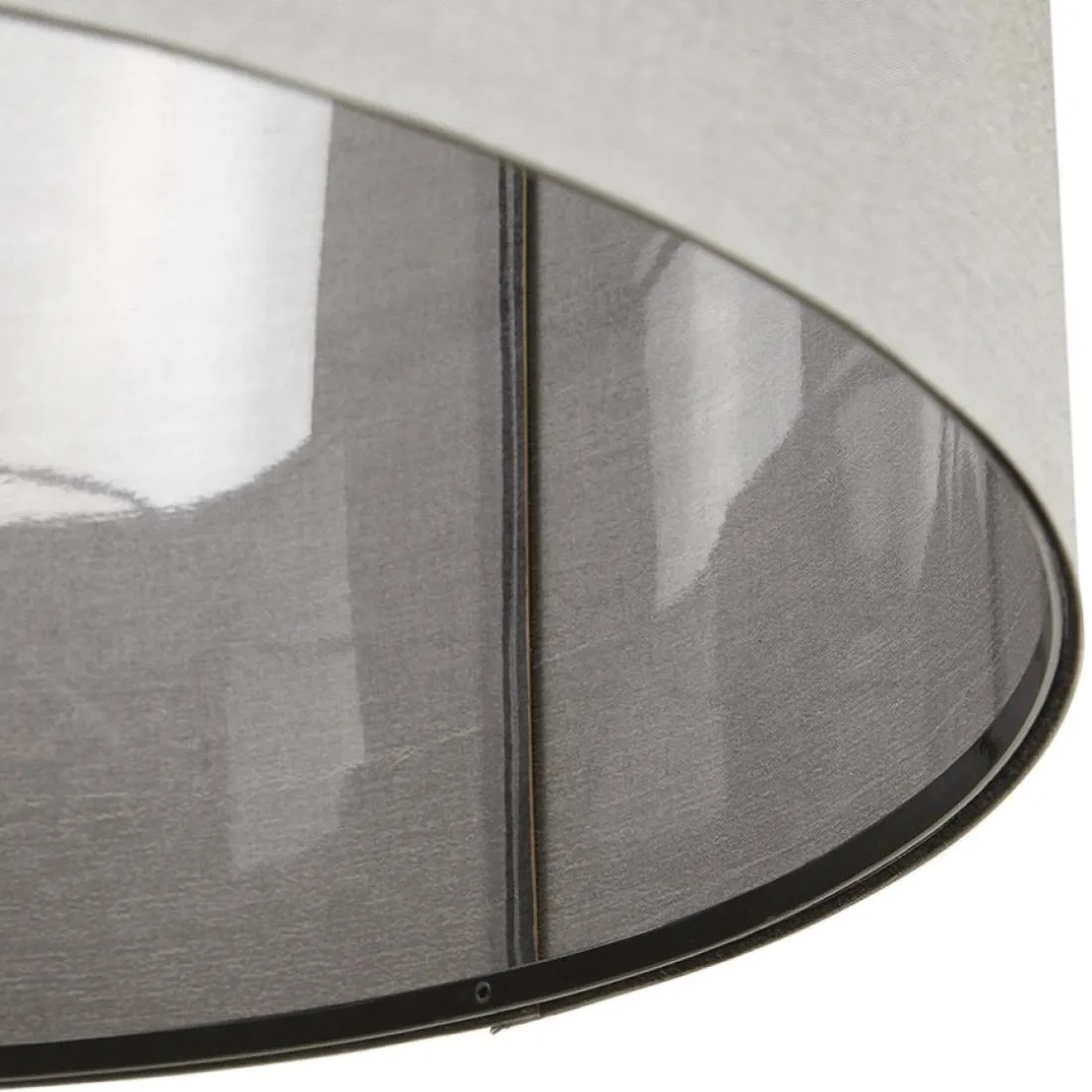 Suspension 'BUNGEE' ronde avec abat-jour gris