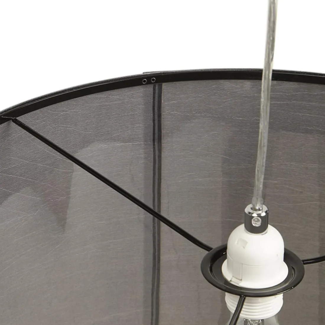 Suspension 'BUNGEE' ronde avec abat-jour gris