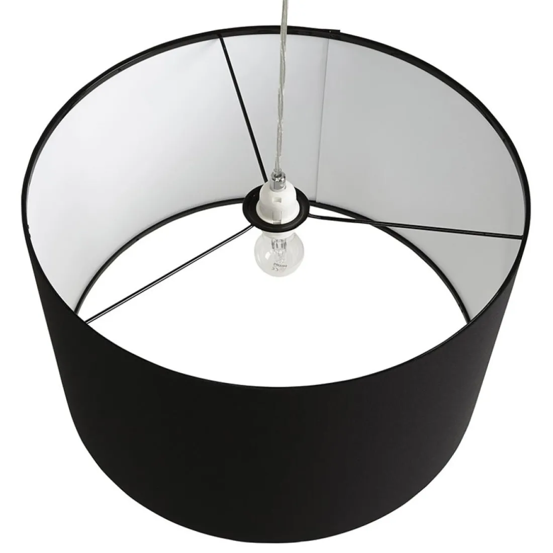 Suspension 'BUNGEE' ronde avec abat-jour noir