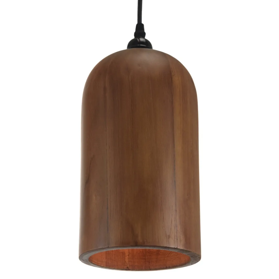 Suspension forme allongée en bois de teck recyclé SIXTINE
