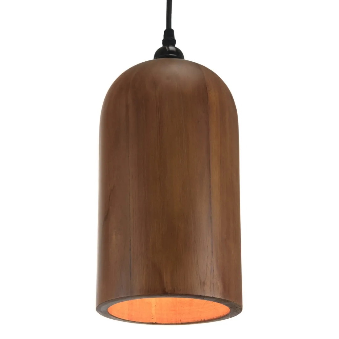 Suspension forme allongée en bois de teck recyclé SIXTINE
