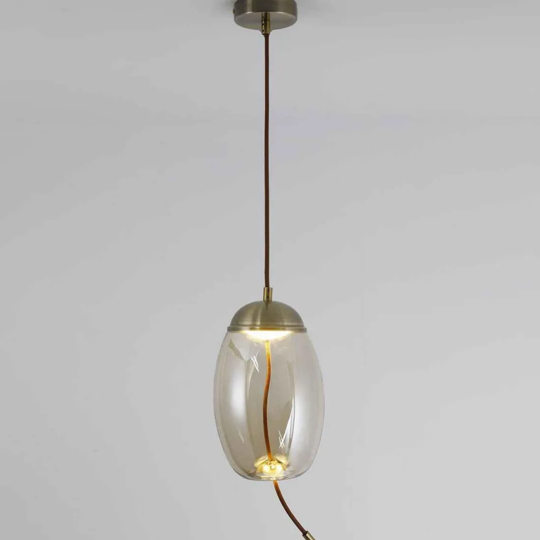 Suspension LED ODALIA Verre Transparent fumé