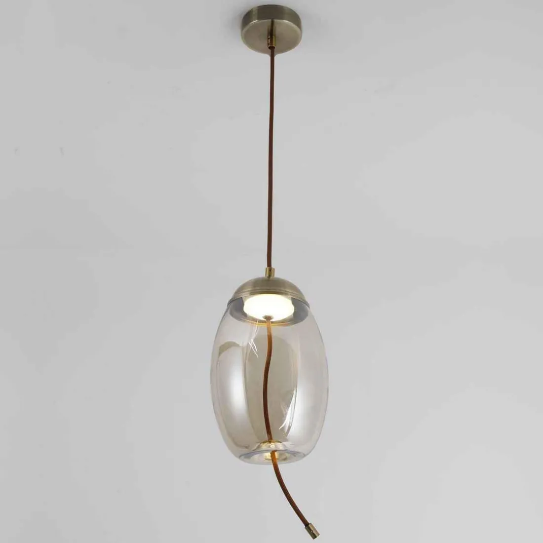 Suspension LED ODALIA Verre Transparent fumé