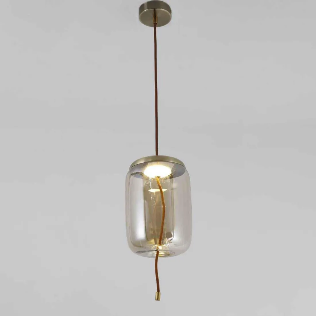 Suspension LED ODALYS Verre Transparent Fumé