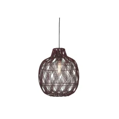 Suspension Mendoza bambou abat-jour bordeaux