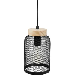 Suspension Métal / Bois Noir Zely