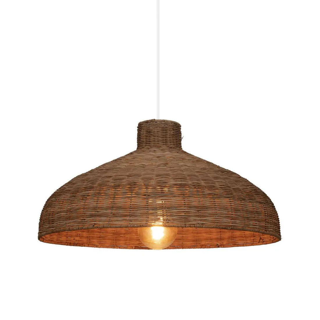 Suspension Ori naturel D58cm beige en rotin