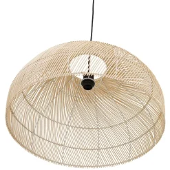 Suspension ronde 'CANUL' en rotin tressé naturel