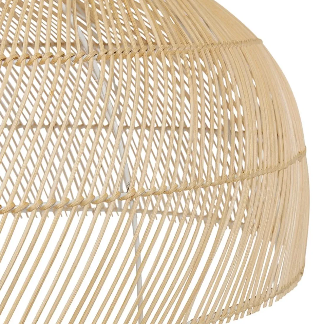 Suspension ronde 'CANUL' en rotin tressé naturel