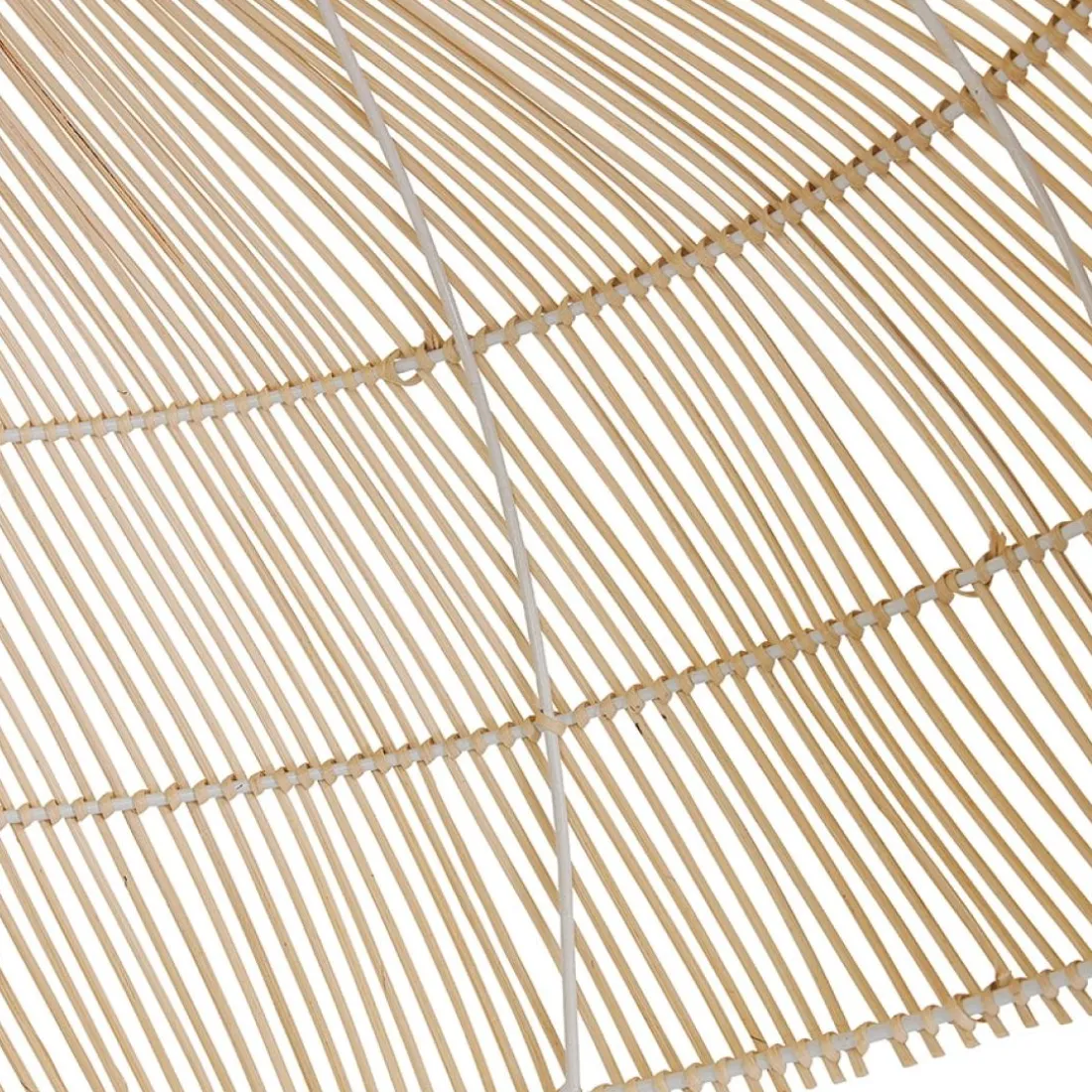 Suspension ronde 'CANUL' en rotin tressé naturel
