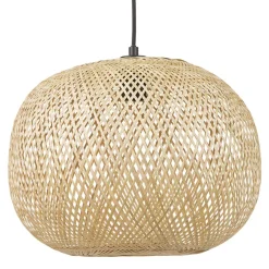 Suspension ronde 'CASIMIRA MINI' en bambou naturel