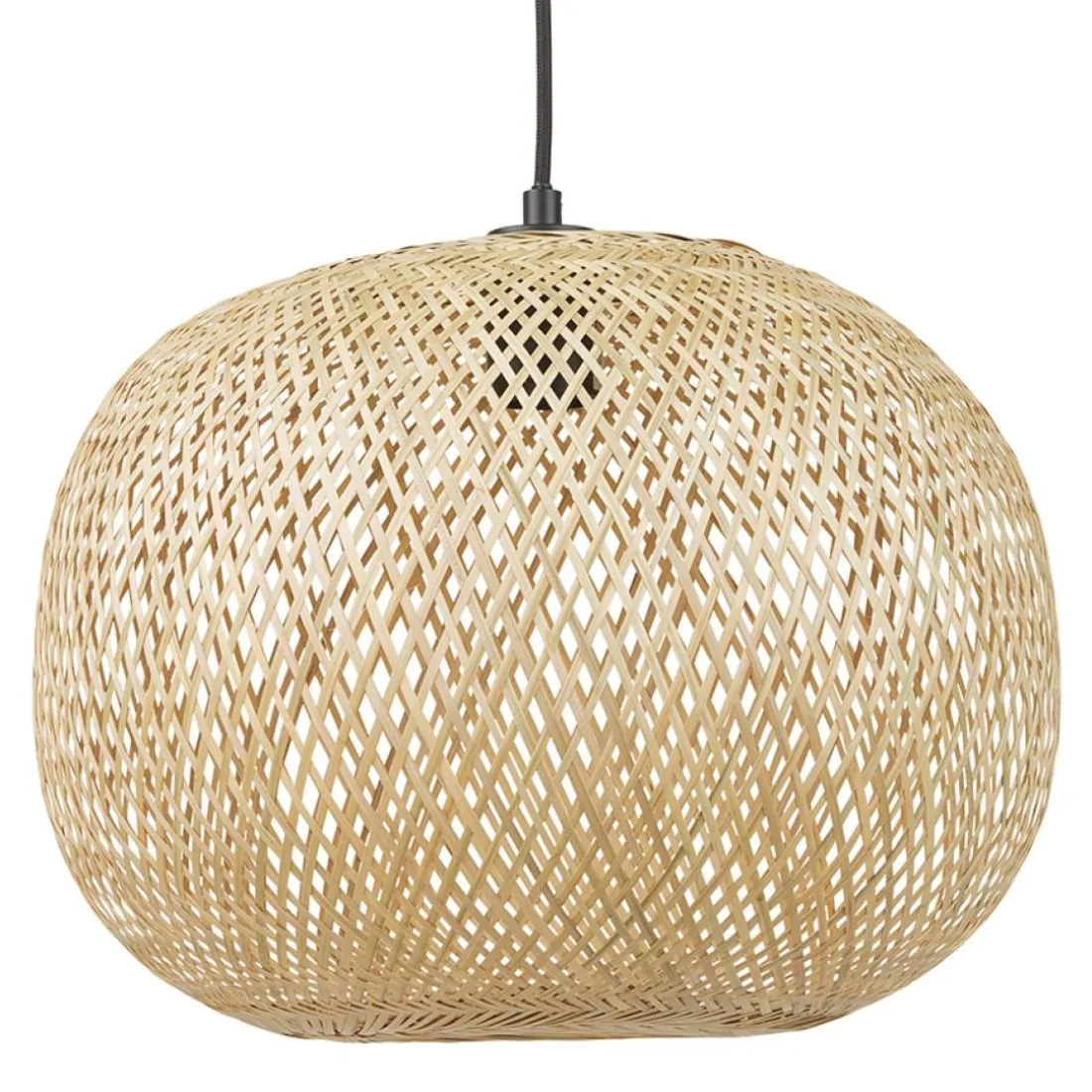 Suspension ronde 'CASIMIRA MINI' en bambou naturel