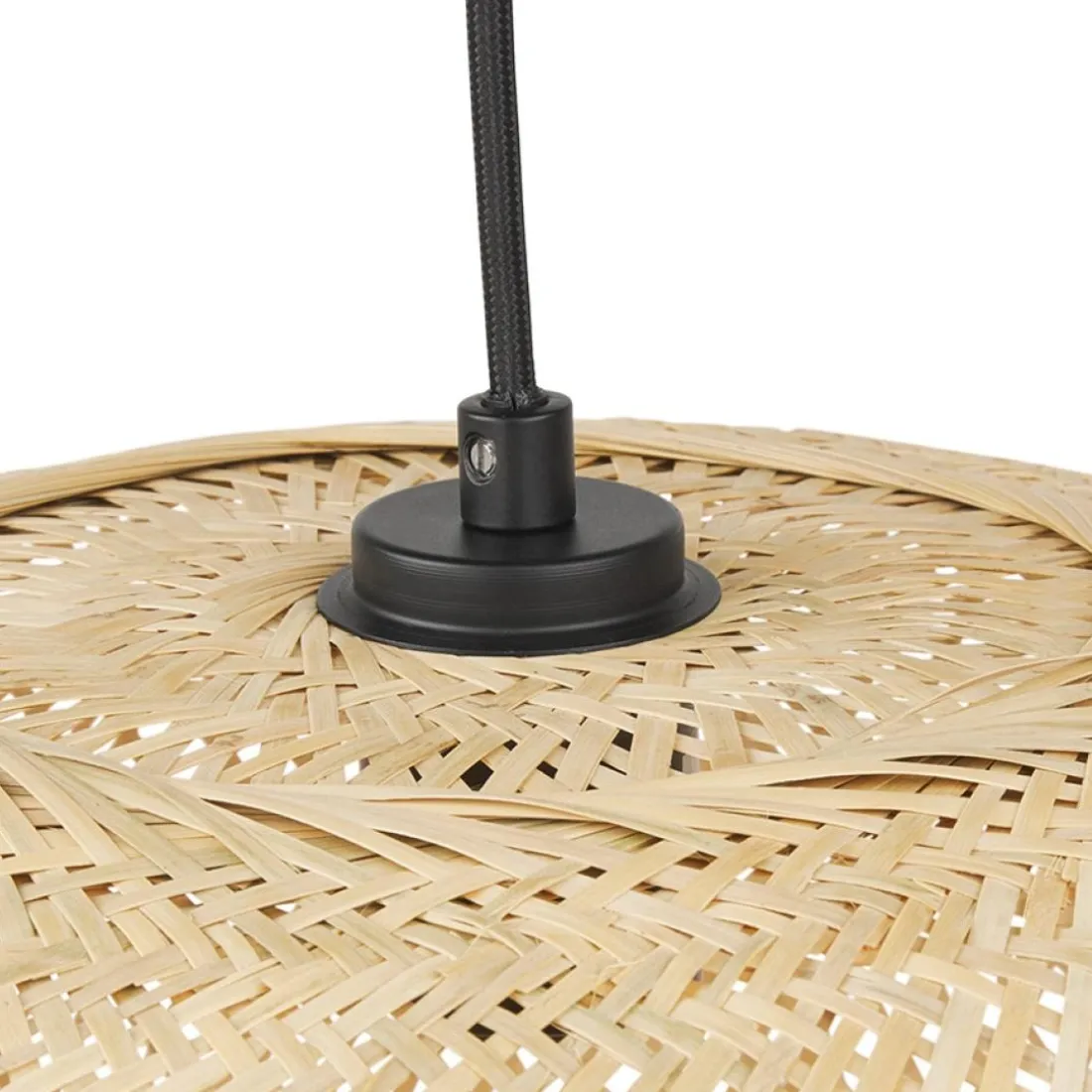 Suspension ronde 'CASIMIRA MINI' en bambou naturel