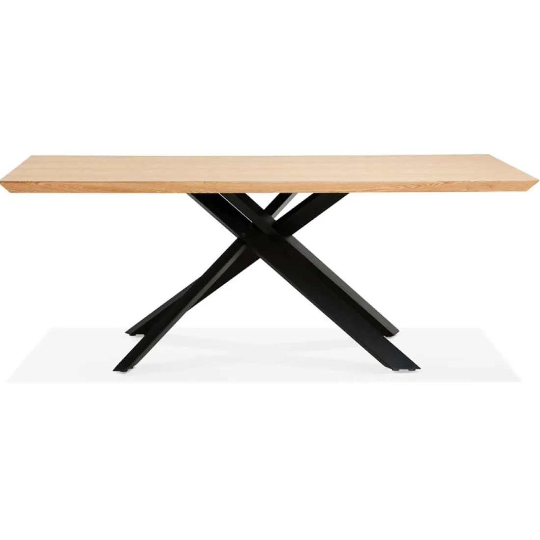 Table à diner avec pied central en x 'WALABY' en bois finition naturelle