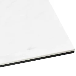 Table à diner 'MARKINA' en céramique blanche avec pied central en métal