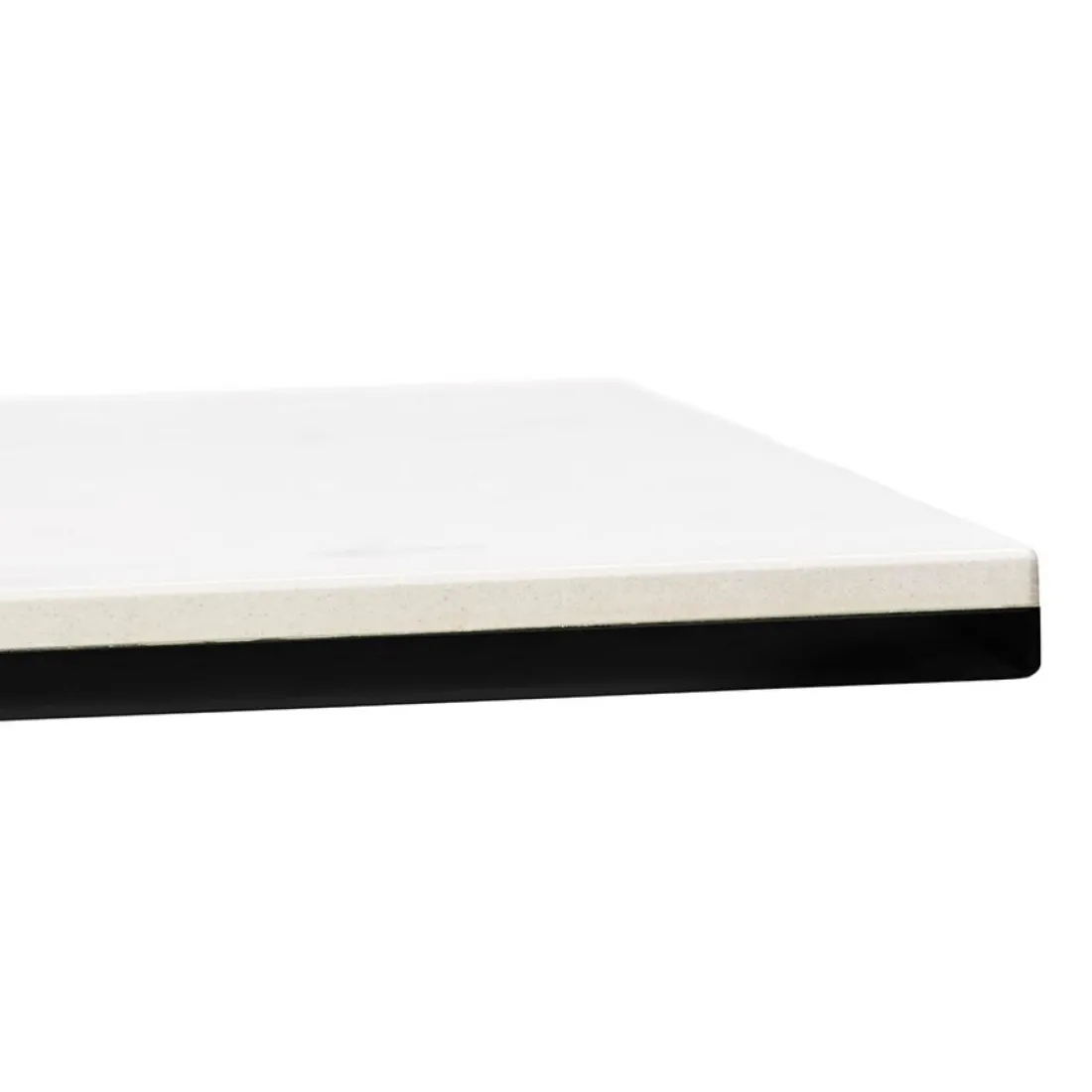 Table à diner 'MARKINA' en céramique blanche avec pied central en x noir