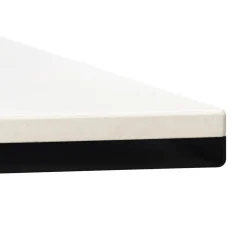 Table à diner 'MARKINA' en céramique blanche avec pied central en x noir