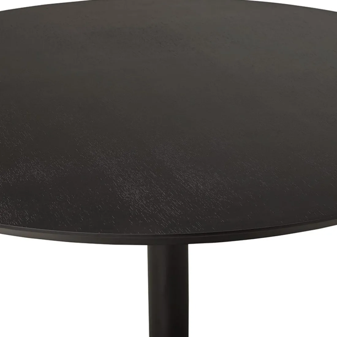 Table à diner ou de bureau ronde 'CHEF' en bois noir finition Frêne