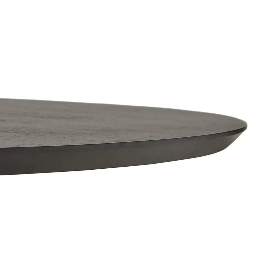 Table à diner ou de bureau ronde 'CHEF' en bois noir finition Frêne