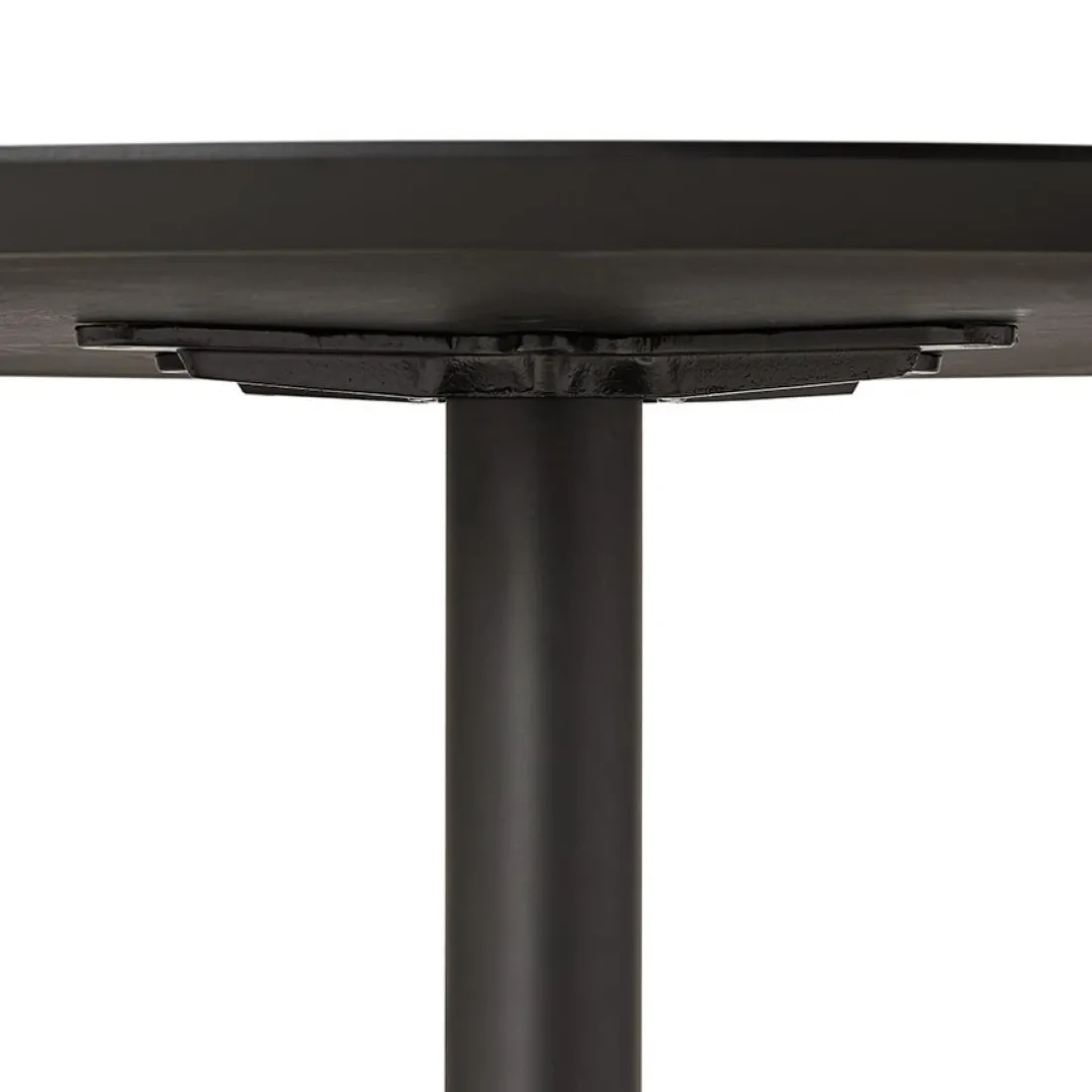 Table à diner ou de bureau ronde 'CHEF' en bois noir finition Frêne