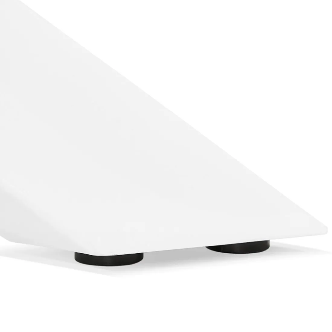 Table à diner 'WALABY' en bois finition Noyer avec pied central en x blanc
