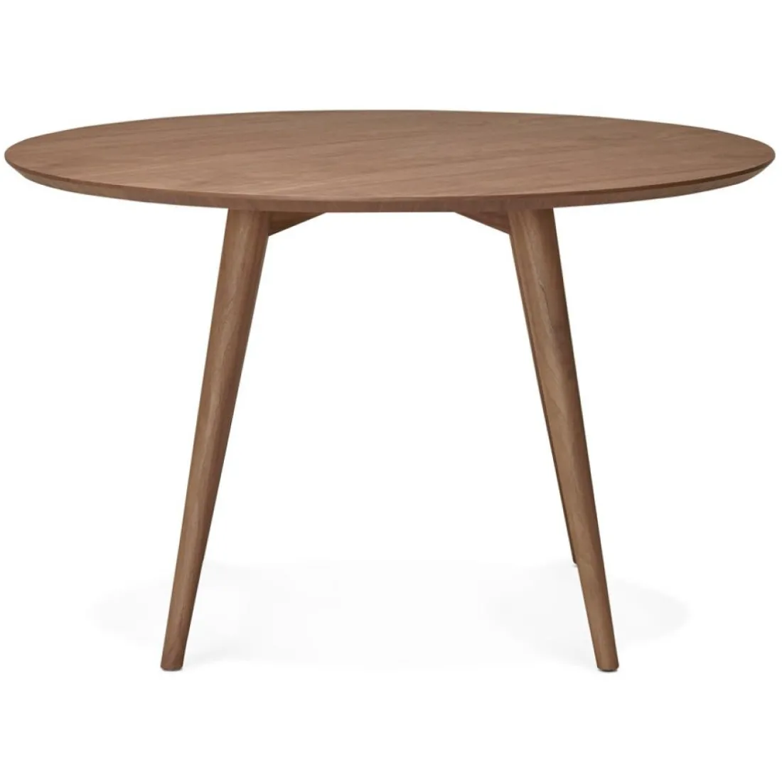 Table à dîner ronde 'SWEDY' en bois Noyer style scandinave