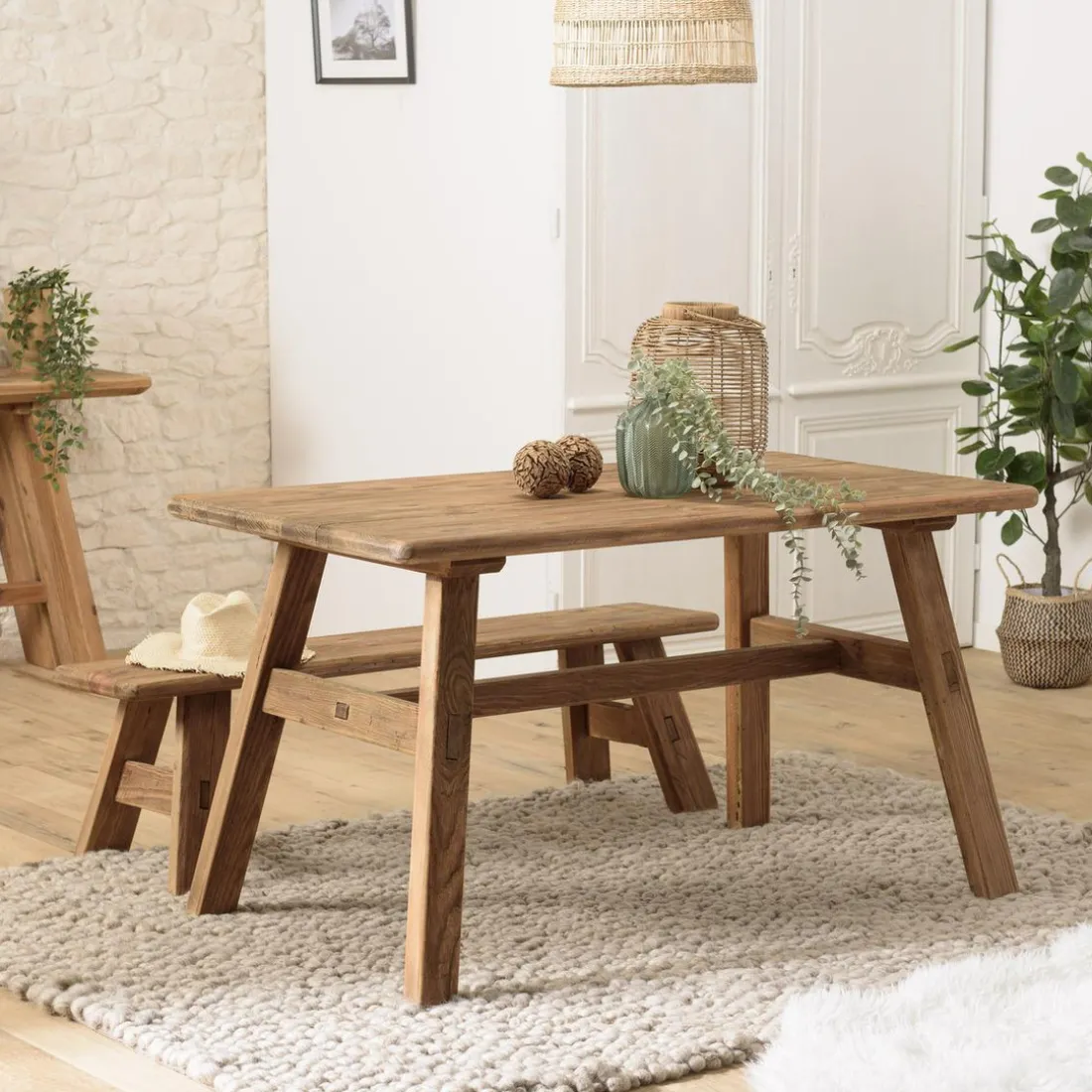 Table à manger bois Pin recyclé