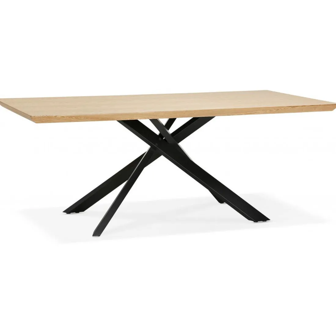 Table à Manger Couleur Naturel Métal Noir ROYALTY