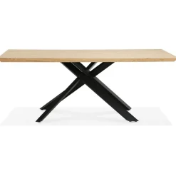 Table à Manger Couleur Naturel Métal Noir ROYALTY