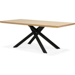 Table à Manger Couleur Naturel Métal Noir ROYALTY