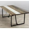 Table À Manger LEANDRE Bois Et Pieds En Métal 200 X 100 Cm