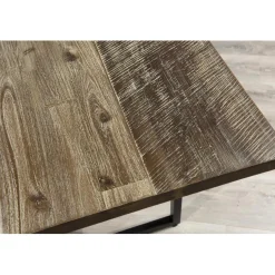 Table À Manger LEANDRE Bois Et Pieds En Métal 200 X 100 Cm