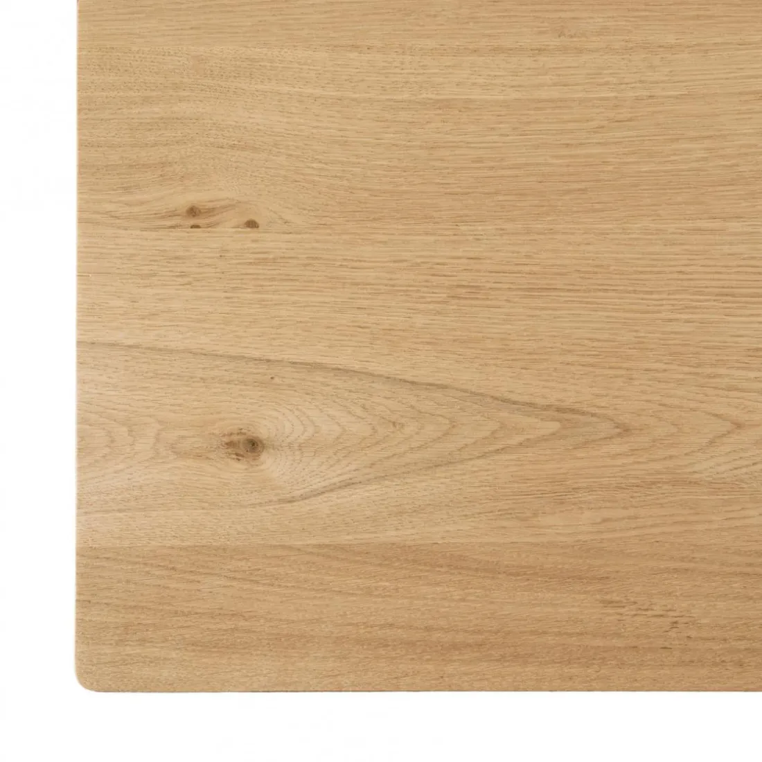 Table À Manger MAXENCE 220X100 Bois Chêne Pieds Croisés Métal