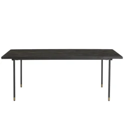 Table à Manger Noire 200 x 100 cm Pin Vieilli YANIS