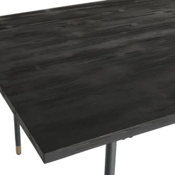 Table à Manger Noire 200 x 100 cm Pin Vieilli YANIS